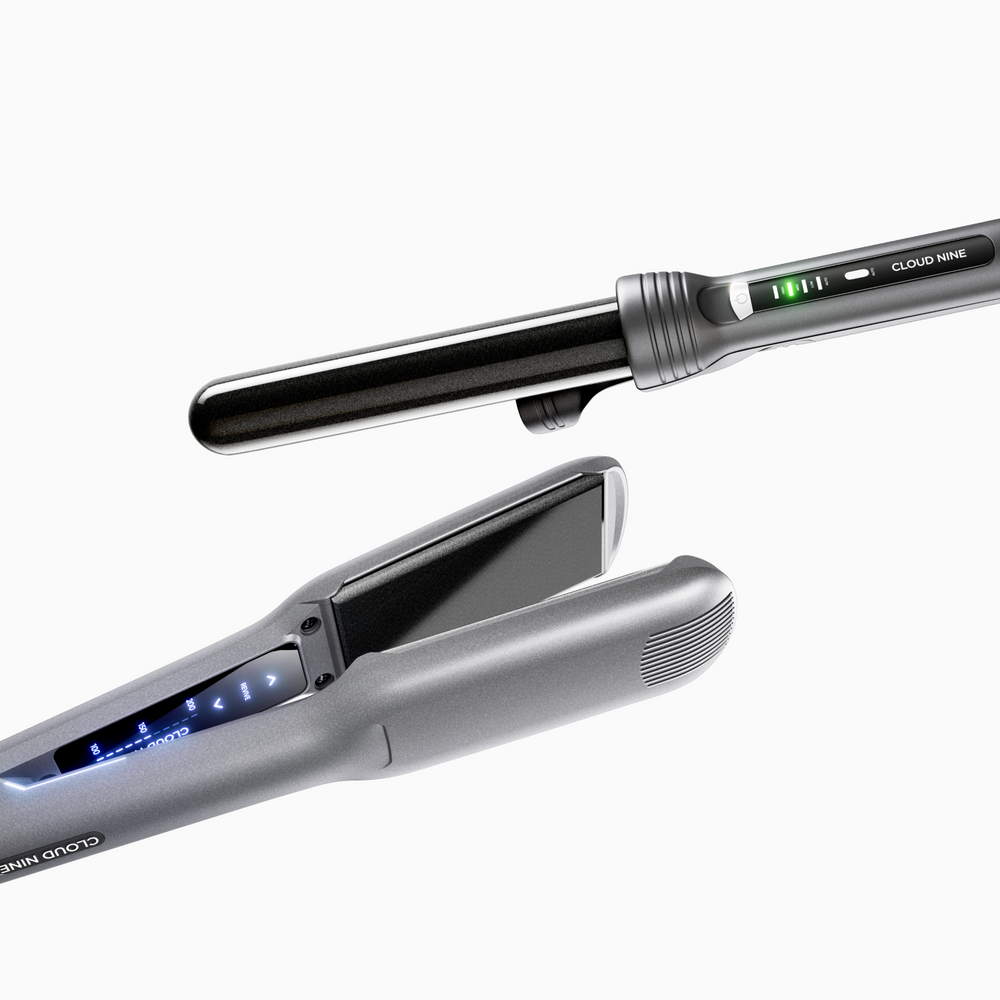 The Starlight Grey Wide Iron & Curling Wand Styling Set